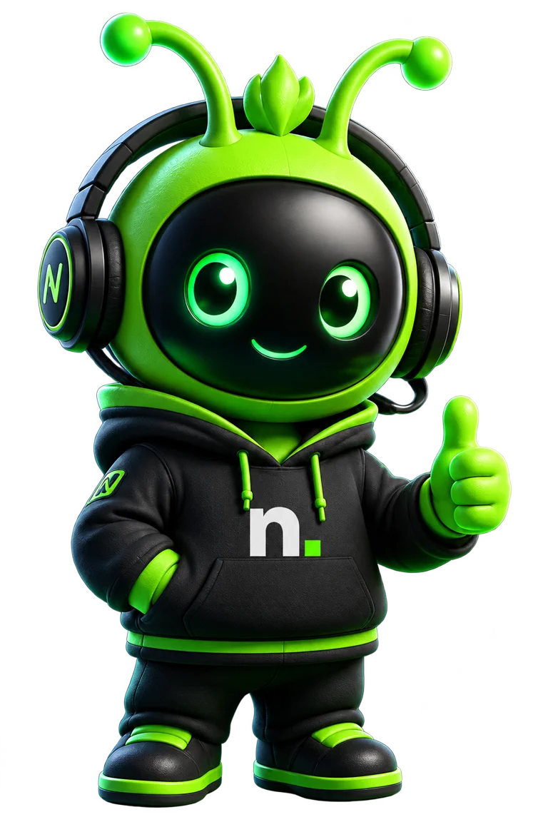 Mascote da Niborn fazendo joia